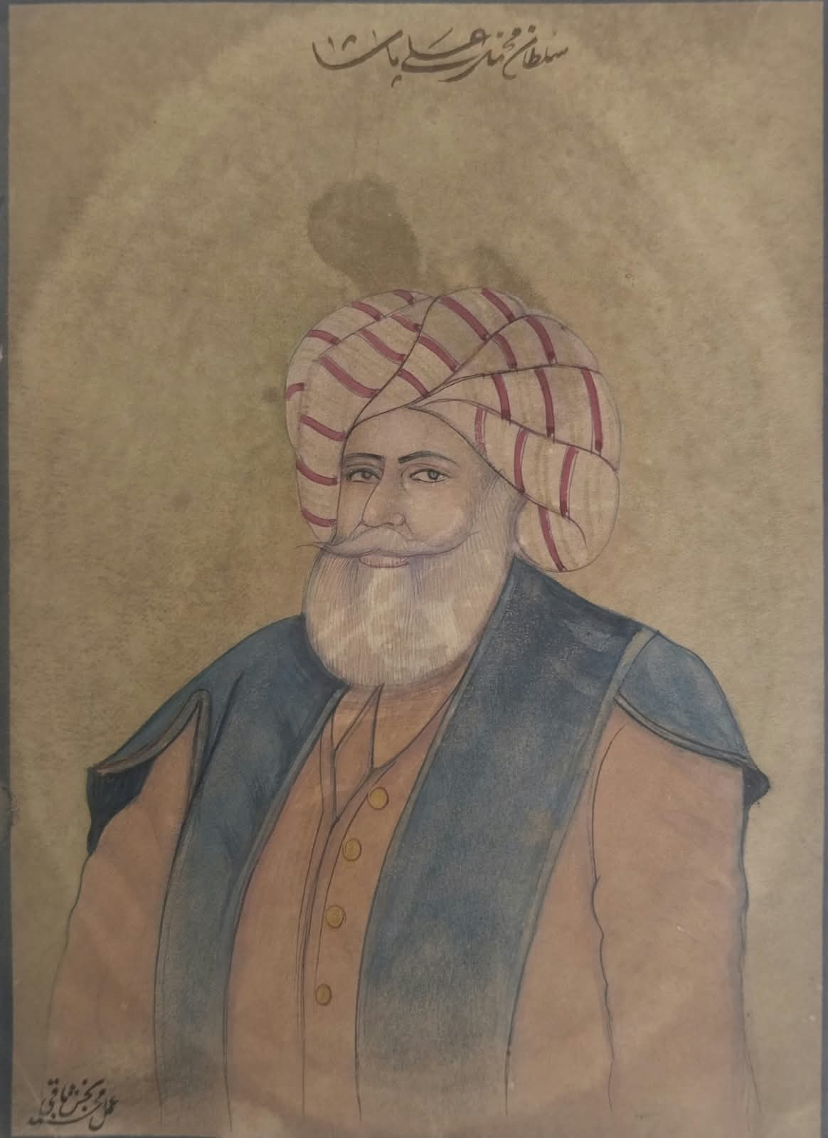 Rare vintage painting of an elderly man